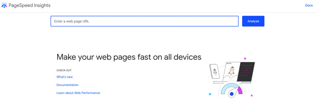 Google pagespeed insights - test website speed hosted on convesio